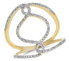 ESTATE WIDE .28CT DIAMOND 14KT YELLOW GOLD 3D INFINITY LOVE KNOT FUN RING