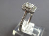 ESTATE .60CT DIAMOND 14KT WHITE GOLD ROUND & CUSHION HALO SQUARE ENGAGEMENT RING