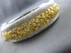 GIA LARGE 17.42CT WHITE & FANCY YELLOW DIAMOND 18K 2 TONE GOLD BANGLE BRACELET