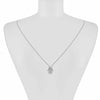 ESTATE .15CT DIAMOND 14KT WHITE GOLD CLASSIC CHAMSA HAMSA SIDEWAY LUCKY NECKLACE