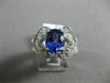 ESTATE LARGE 3.58CT DIAMOND & AAA OVAL TANZANITE 14KT WHITE GOLD ENGAGEMENT RING