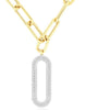 .50CT DIAMOND 14K YELLOW GOLD ROUND CLASSIC OPEN OVAL 2 ROW LARIAT LINK NECKLACE