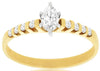 ESTATE .35CT DIAMOND 14K YELLOW GOLD 3D MARQUISE & ROUND CLASSIC ENGAGEMENT RING