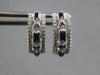 .62CT DIAMOND & AAA SAPPHIRE 14KT WHITE GOLD 3D FILIGREE HUGGIE HANGING EARRINGS