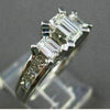 ESTATE 1.90CT EMERALD & PRINCESS DIAMOND 18KT WHITE GOLD ENGAGEMENT RING #23093