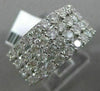 ESTATE LARGE 2.90CT DIAMOND 14K WHITE GOLD 3D MULTI ROW WEDDING ANNIVERSARY RING