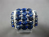 LARGE 5.96CT DIAMOND & AAA SAPPHIRE 18K WHITE GOLD OVAL & ROUND ANNIVERSARY RING