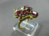 ANTIQUE 2.85CT ROUND DIAMOND & RUBY 14KT YELLOW GOLD 3D CROWN SOLITARE LOVE RING