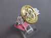 EXTRA LARGE 4.55CT WHITE & FANCY YELLOW DIAMOND 18K 2 TONE GOLD ENGAGEMENT RING