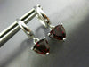 ESTATE 2.48CT AAA GARNET 14KT WHITE GOLD 3D TRILLION HANGING HUGGIE EARRINGS