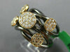 ESTATE LARGE .57CT DIAMOND 18KT BLACK GOLD 3D CLUSTER MULTI ROW CRISS CROSS RING