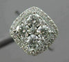 ESTATE LARGE 1.4CT DIAMOND 18K WHITE GOLD CLUSTER SQUARE ENGAGEMENT PROMISE RING