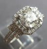 WIDE 1.84CT DIAMOND 18KT WHITE GOLD ROUND SOLITAIRE HALO SQUARE ENGAGEMENT RING