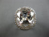 EXTRA LARGE 15.51CT DIAMOND & AAA MORGANITE 14KT WHITE GOLD CUSHION & ROUND RING