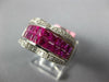 WIDE 4.51CT DIAMOND & AAA RUBY 18KT WHITE GOLD PRINCESS & ROUND PYRAMID FUN RING