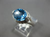 LARGE 3.21CT DIAMOND & AAA BLUE TOPAZ 14KT WHITE GOLD OVAL & ROUND FILIGREE RING