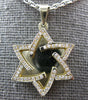 .42CT DIAMOND 14KT YELLOW GOLD 3D DOUBLE PLATED STAR OF DAVID FLOATING PENDANT