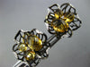 LARGE 3.80CT DIAMOND & CITRINE 14KT YELLOW & BLACK GOLD FLOWER CLIP ON EARRINGS