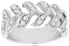 ESTATE WIDE .50CT DIAMOND 14KT WHITE GOLD 3D ROUND MULTI LEAF ANNIVERSARY RING