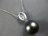 LARGE .37CT DIAMOND & AAA TAHITIAN PEARL 18KT WHITE GOLD MARQUISE LOVE NECKLACE
