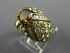 ESTATE LARGE 2.70CT WHITE & ORANGE DIAMOND 18KT YELLOW GOLD 3D ANNIVERSARY RING