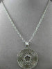 ANTIQUE .20CT DIAMOND 14K WHITE GOLD FILIGREE 5 CLOVER FLOWER FLOATING PENDANT