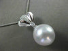 ESTATE LARGE .06CT DIAMOND 14KT WHITE GOLD 3D AAA SOUTH SEA PEARL FLOWER PENDANT