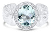 2.09CT DIAMOND & AAA GREEN AMETHYST 14K WHITE GOLD 3D OVAL & ROUND FILIGREE RING