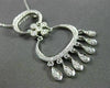 ANTIQUE LARGE .40CT DIAMOND 18KT WHITE GOLD 3D FILIGREE CHANDELIER PENDANT #3029