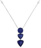 7.49CT DIAMOND & AAA SAPPHIRE 18KT WHITE GOLD PEAR SHAPE & ROUND LARIAT NECKLACE