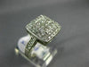 ESTATE WIDE .85CT DIAMOND 14KT WHITE GOLD 3D ROUND PAVE SQUARE ANNIVERSARY RING