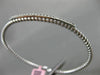 ESTATE .22CT DIAMOND 14K WHITE GOLD 3D PAVE ROPE DESIGN FLEXIBLE BANGLE BRACELET