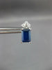 2.25CT DIAMOND & AAA SAPPHIRE 14KT WHITE GOLD EMERALD STUD CUT EARRINGS #27122
