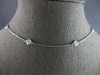 ESTATE LARGE .47CT DIAMOND 14KT WHITE GOLD ROUND BEZEL BY THE YARD LOVE NECKLACE