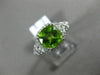 WIDE 1.70CT DIAMOND & AAA PERIDOT 14KT WHITE GOLD OPEN FILIGREE ENGAGEMENT RING