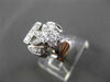 ANTIQUE LARGE .35CT OLD MINE ROUND DIAMOND 14KT WHITE GOLD FLOWER RING #1678