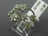 ESTATE WIDE .46CT DIAMOND 14K WHITE GOLD MULTI FLOWER BUTTERFLY ANNIVERSARY RING