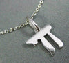 ESTATE SMALL 14KT WHITE GOLD 3D HANDCRAFTED CHAI PENDANT #530