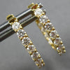 .95CT DIAMOND 18KT YELLOW GOLD 3D ROUND CLASSIC INSIDE OUT HOOP HANGING EARRINGS