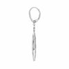1.48CT DIAMOND & AAA WHITE TOPAZ 14KT WHITE GOLD OVAL LEVERBACK HANGING EARRINGS