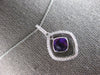 1.55CT DIAMOND & AAA AMETHYST 14KT WHITE GOLD CUSHION & ROUND FLOATING PENDANT