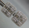 LARGE 2.45CT DIAMOND 18KT WHITE GOLD 3D ROUND & BAGUETTE INVISIBLE STUD EARRINGS