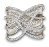 ESTATE EXTRA LARGE 2.67CT DIAMOND 18KT WHITE GOLD ROUND & BAGUETTE COCKTAIL RING