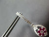 ESTATE 1.52CT DIAMOND & AAA RUBY 18KT WHITE GOLD MARQUISE SHAPE HANGING EARRINGS