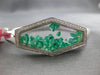LARGE 4.2CT DIAMOND & AAA COLOMBIAN EMERALD 18KT WHITE GOLD MULTI SHAPE BRACELET