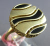 ESTATE AAA BLACK ENAMEL 14KT YELLOW GOLD 3D CLASSIC CIRCULAR FILIGREE FUN RING