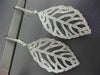 ESTATE 3.05CT DIAMOND 18KT WHITE GOLD 3D OPEN FILIGREE LEAF HANGING EARRINGS VVS