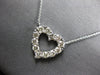 ESTATE 1.24CT DIAMOND 14KT WHITE GOLD 3D ROUND CLASSIC OPEN HEART LOVE NECKLACE