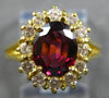 WIDE 2.21CT DIAMOND & AAA GARNET 18K YELLOW GOLD 3D OVAL & ROUND ENGAGEMENT RING