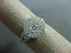 ESTATE WIDE 1.18CT ROUND DIAMOND 18KT WHITE GOLD 3D CLUSTER PAVE ENGAGEMENT RING